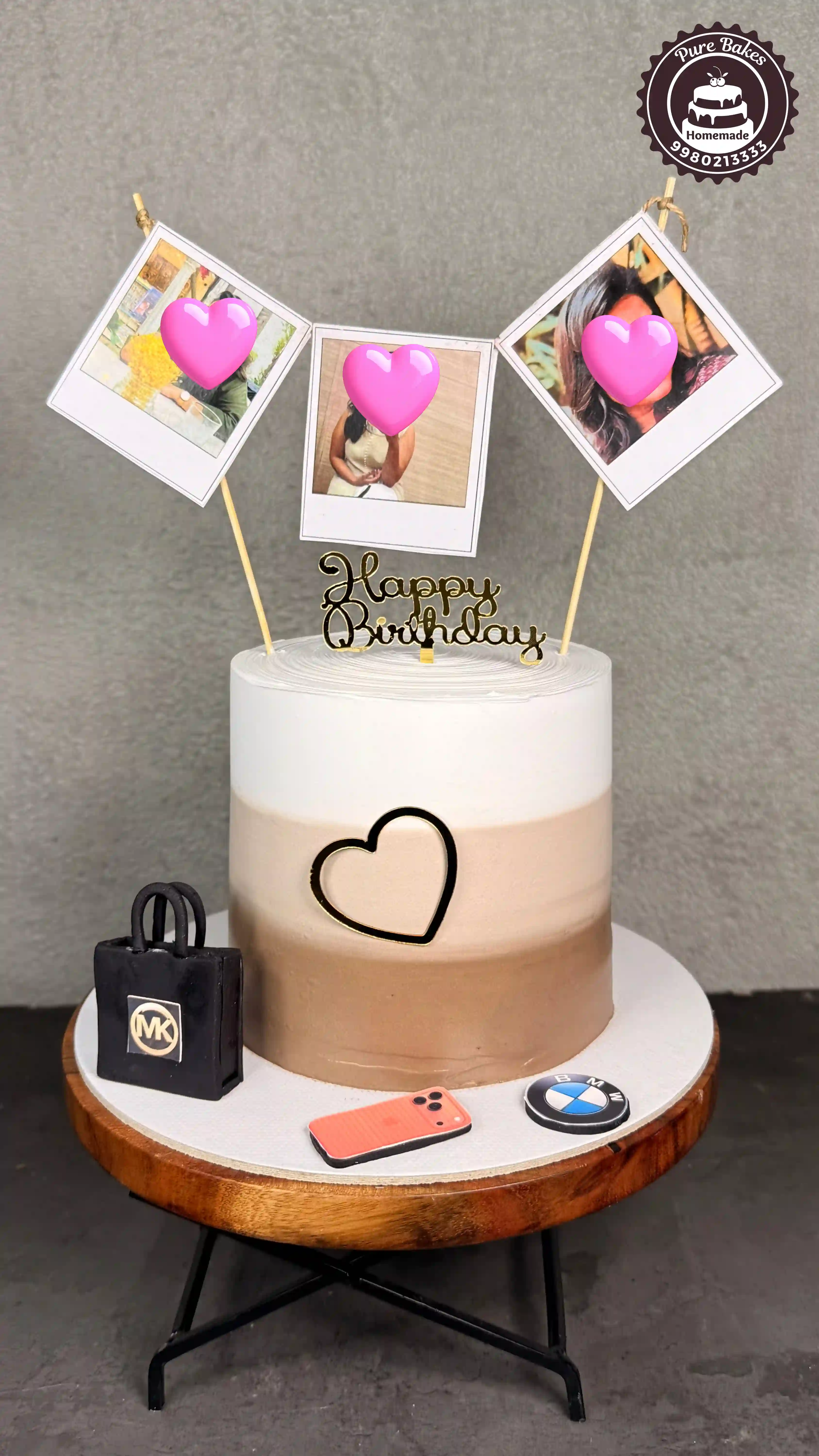 Personalized Memory Birthday Cake with Fashion Theme Decorations