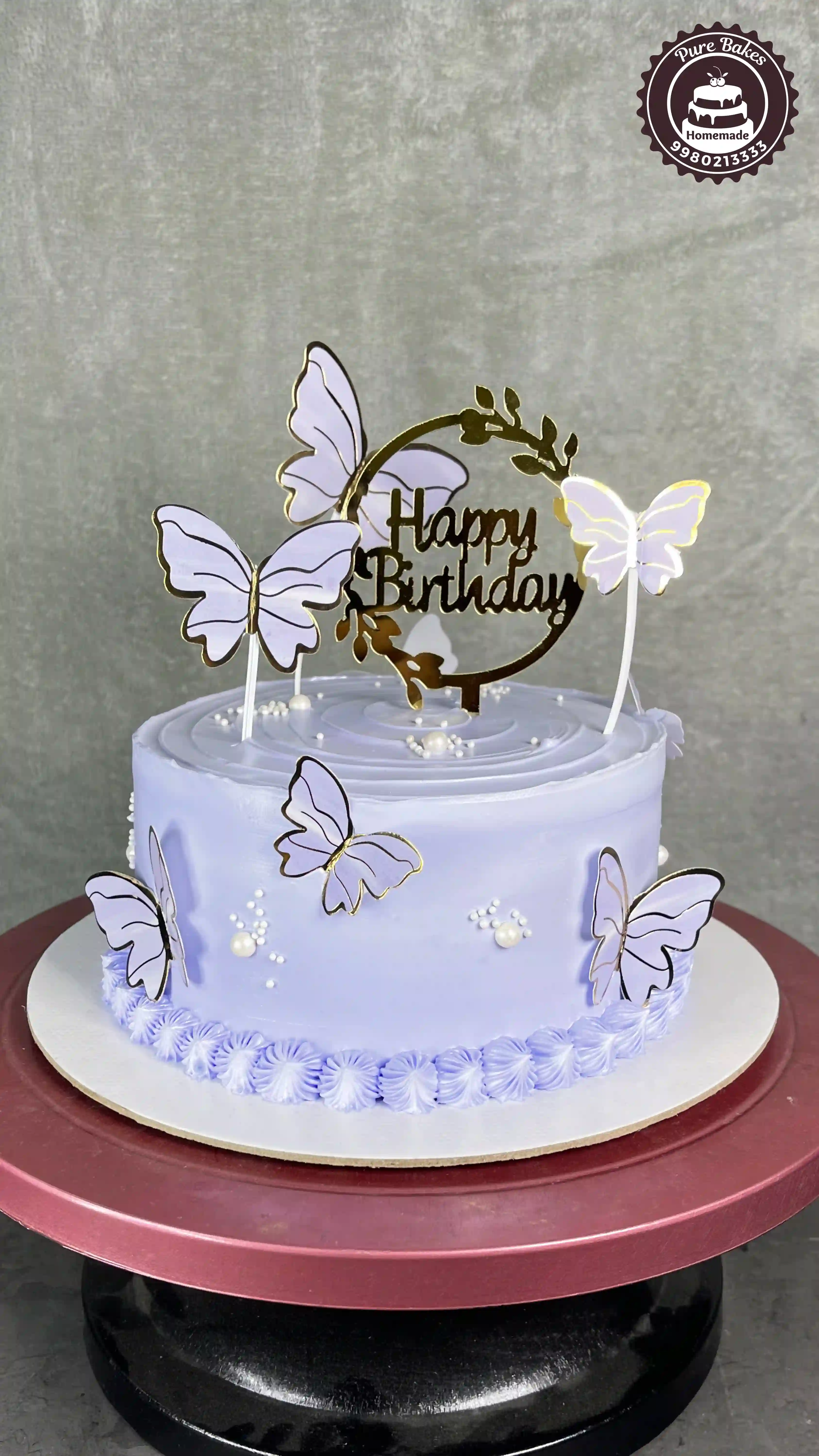 Purple Butterfly Birthday Cake Design for Girls Celebration