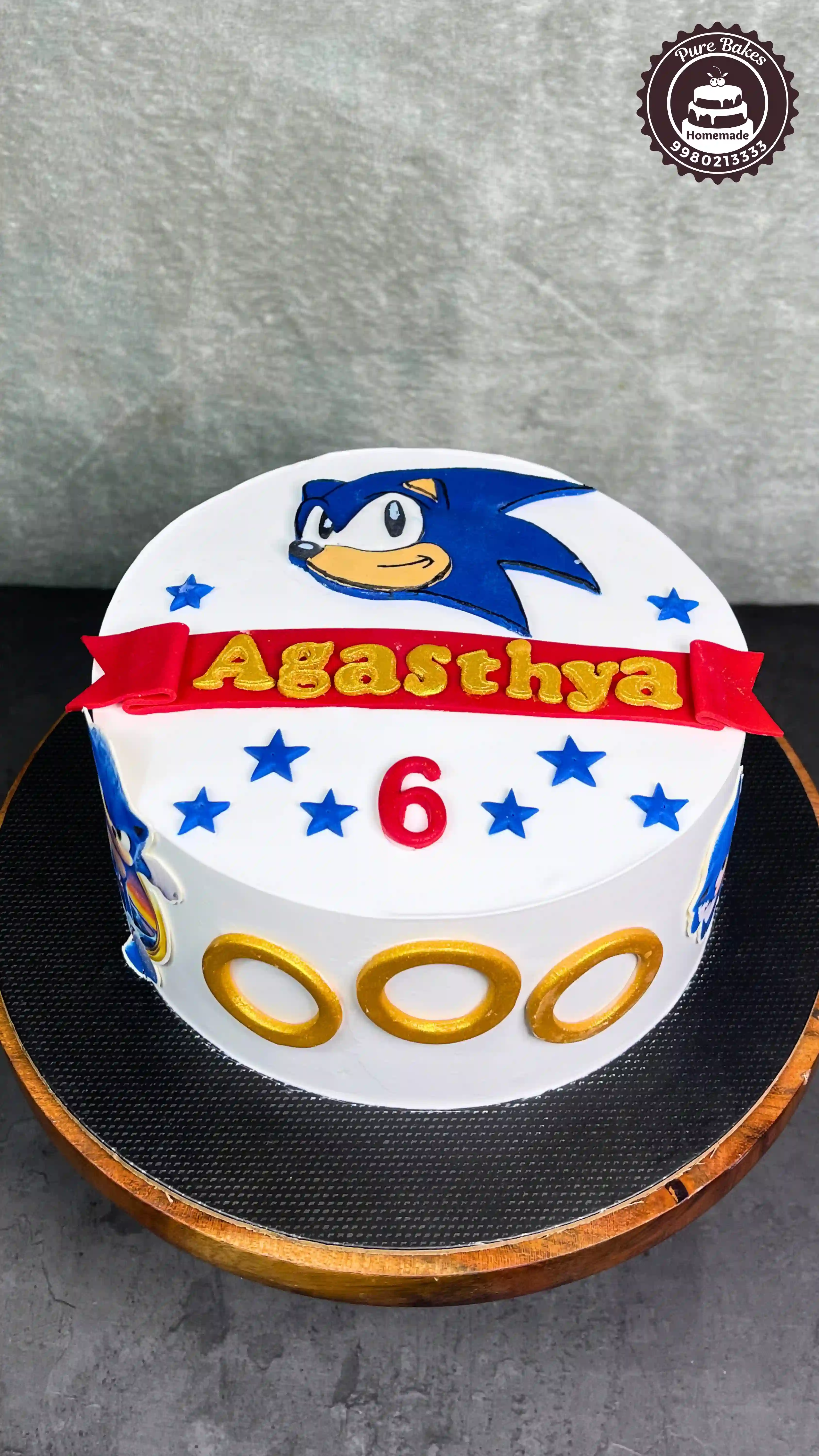 Sonic Character Birthday Cake Design for Kids Party