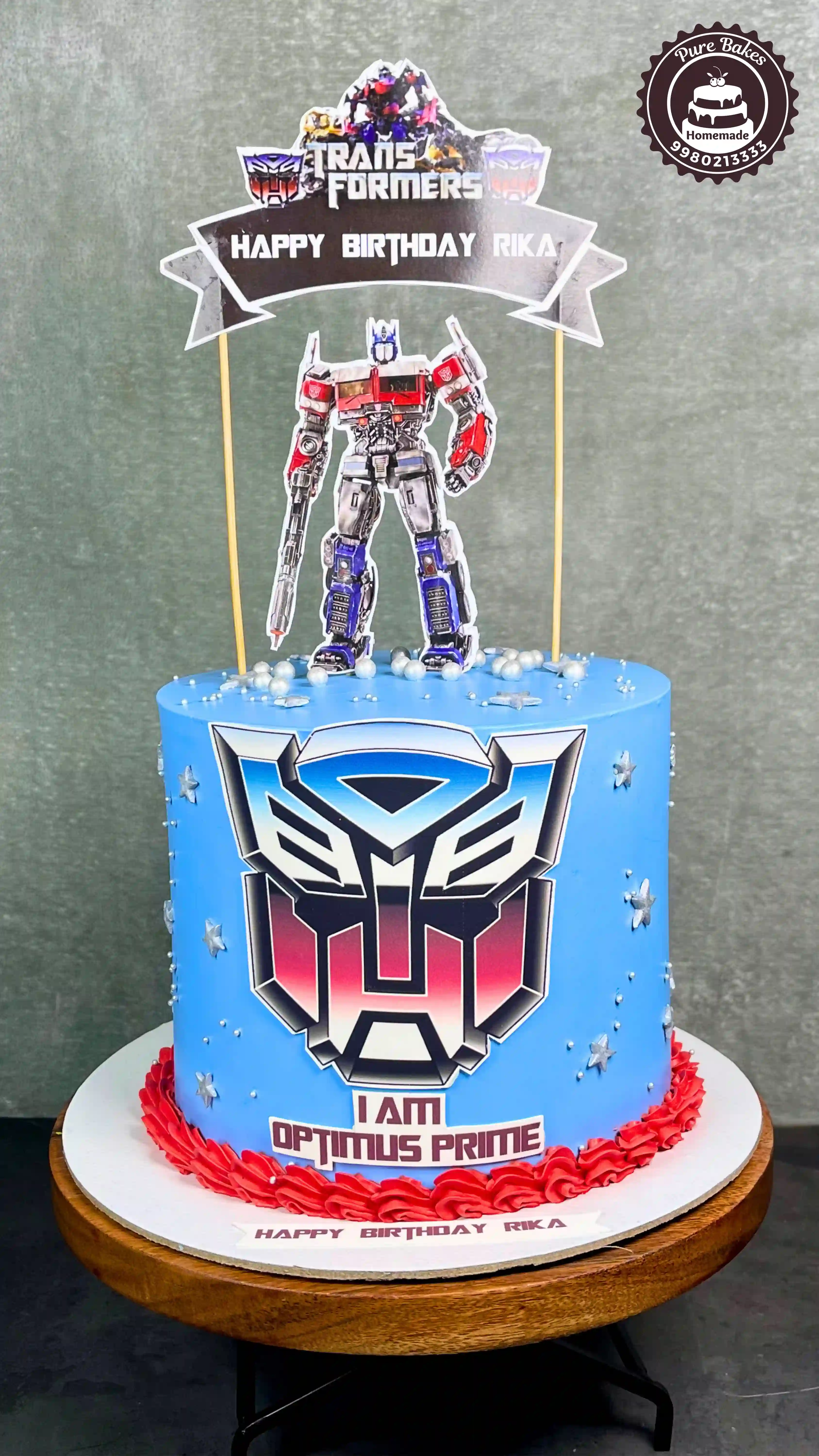 Transformers Optimus Prime Birthday Cake for Kids Party