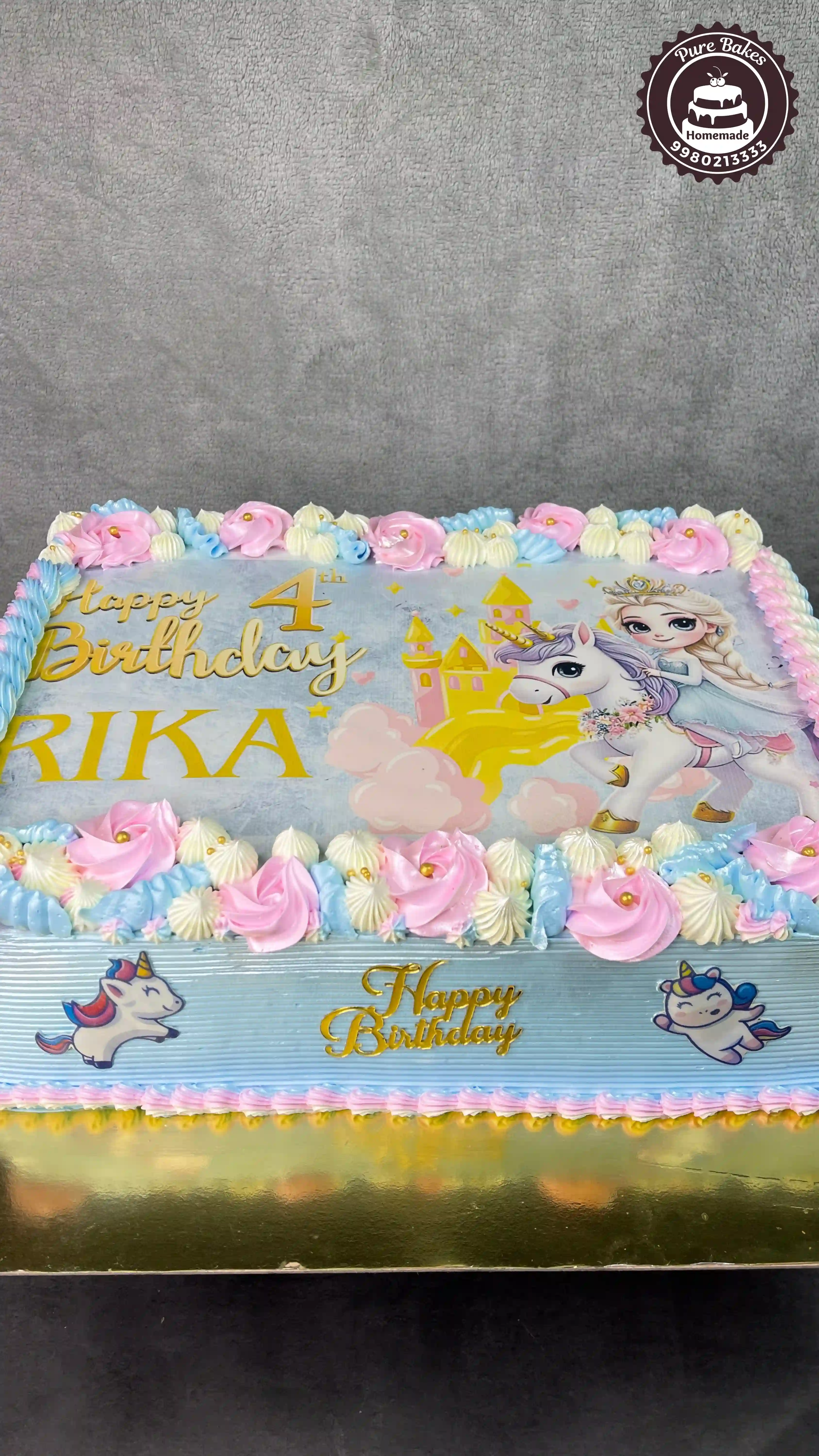 Unicorn Princess Birthday Cake Design for Kids Celebration