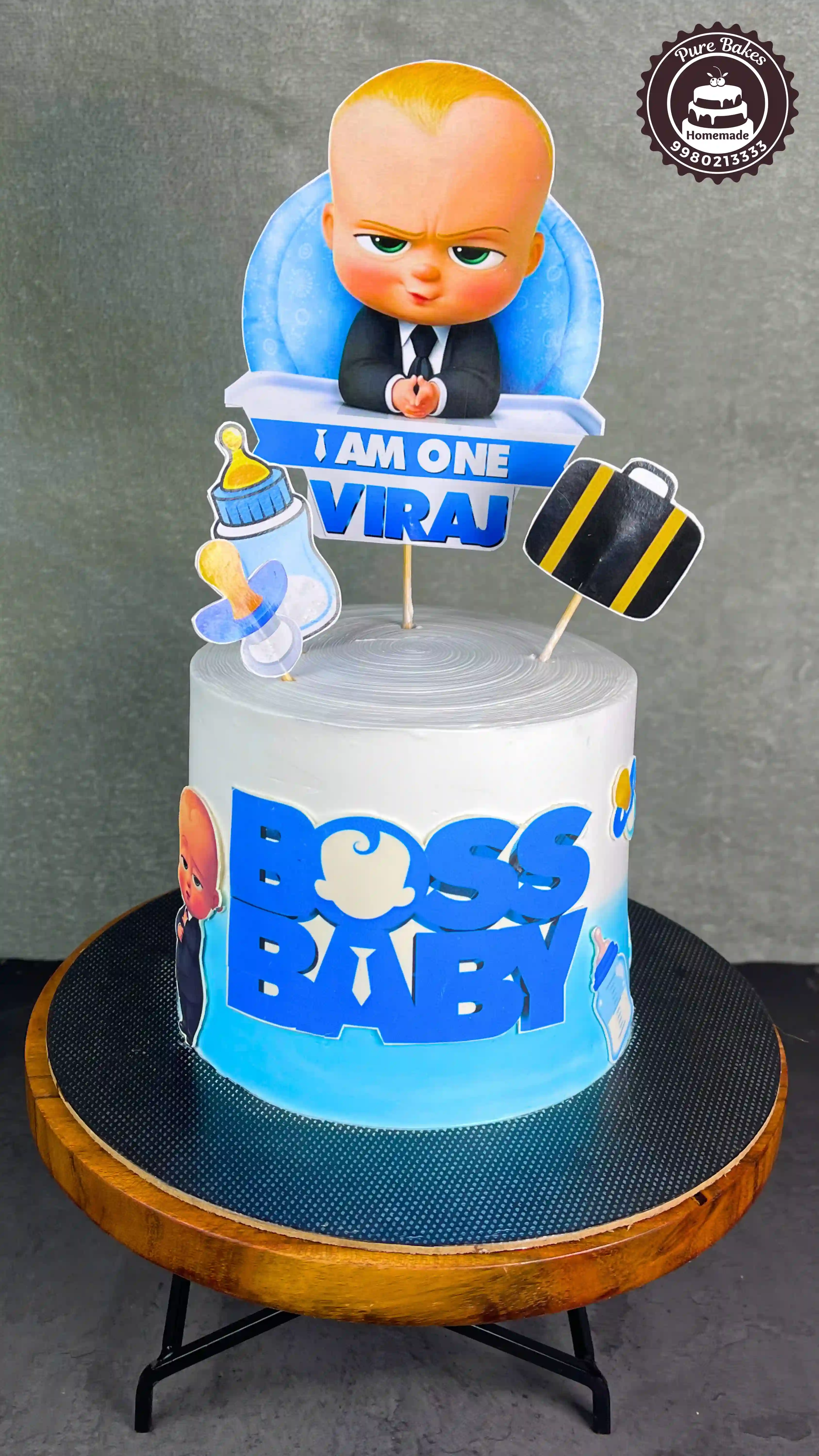 Boss Baby First Birthday Cake Design for Baby Boy